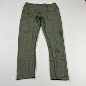 NOBULL Leggings Small Green Topo Print Mid Rise Performance Active Gym Fitness